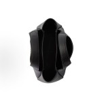 PRADA mini Black handbag with a metal letter logo on the front